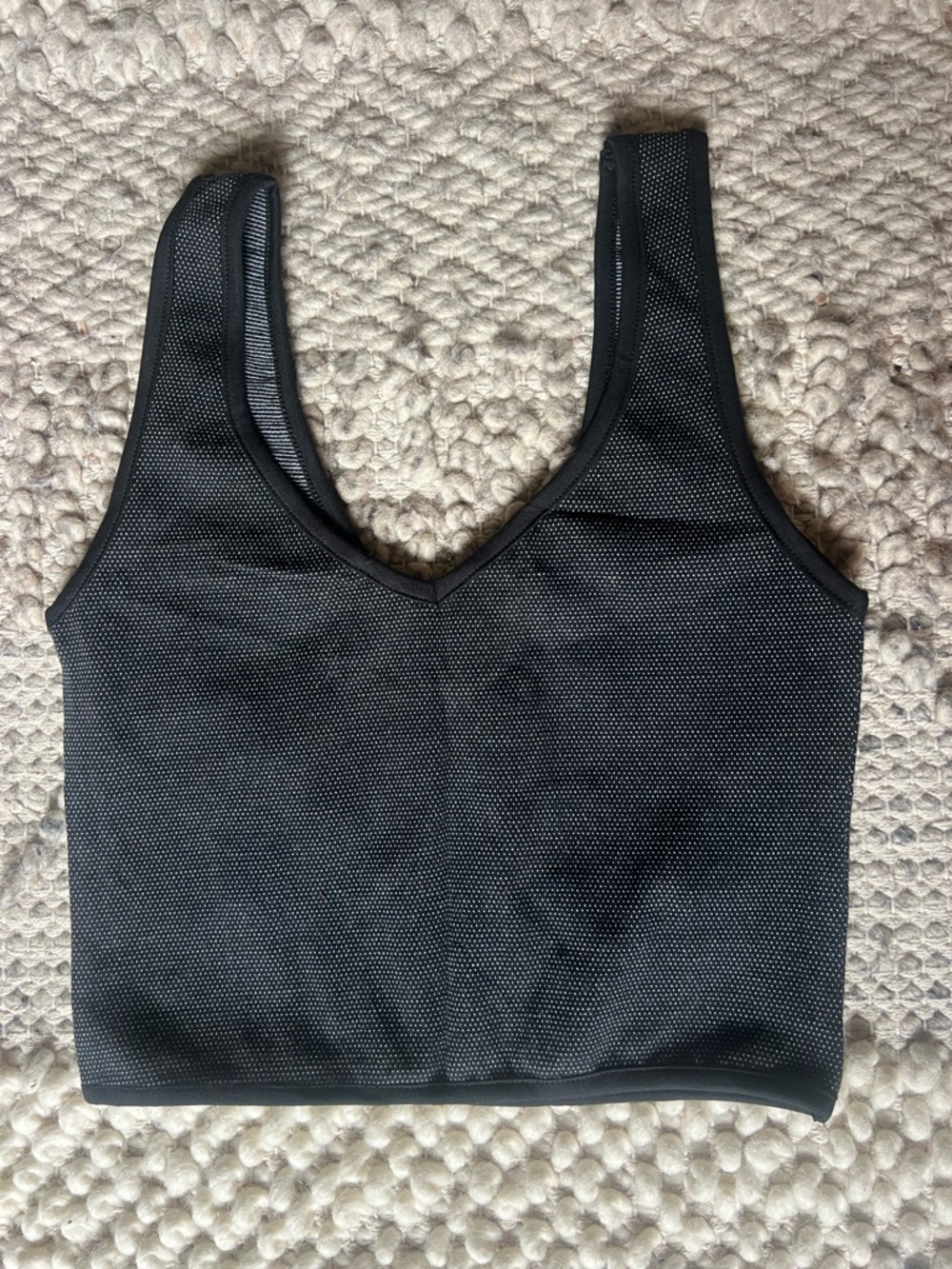 Una Pluma Cropped Tank Top Women Large Organic Cotton Stretch Polka Dot